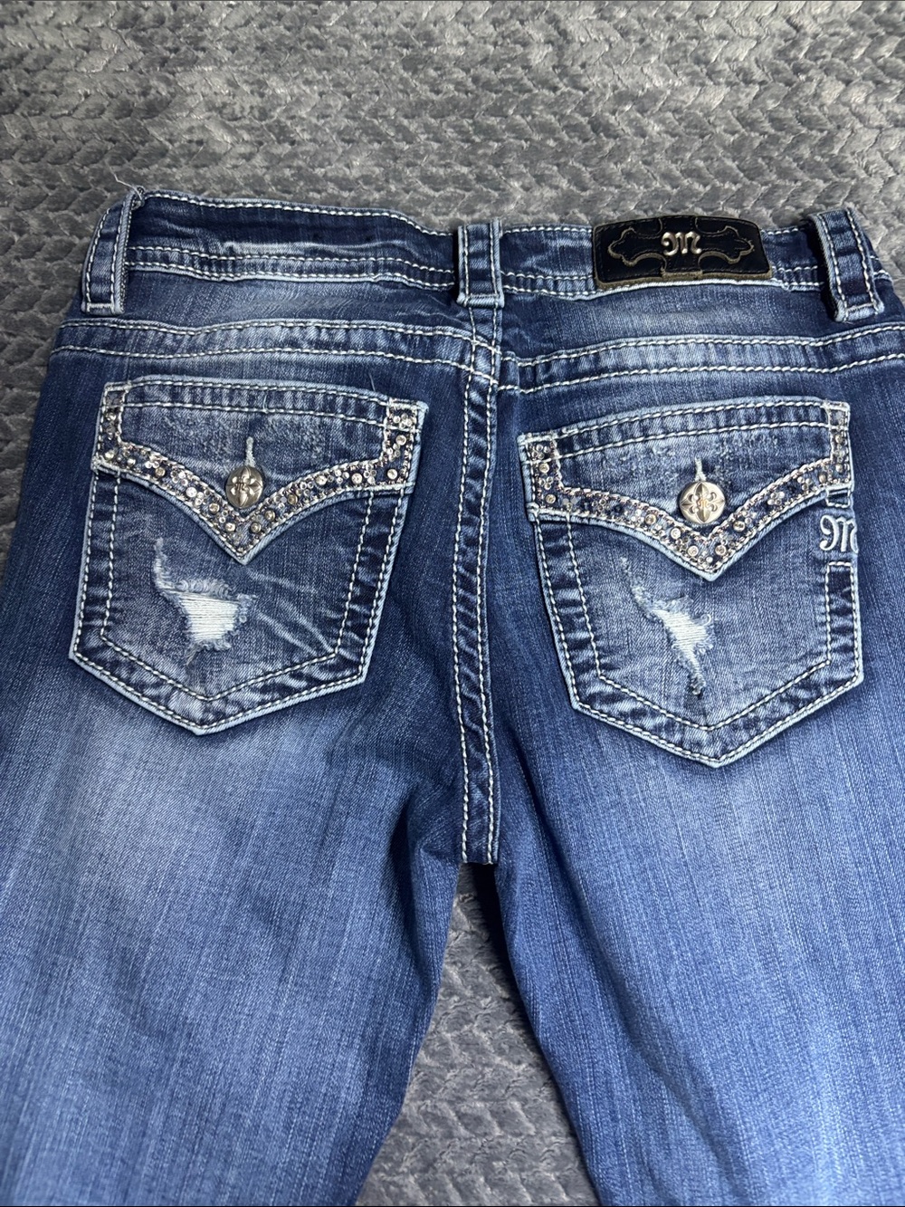 Miss Me Women’s Distressed Blue Skinny Jeans - Classic Slim Fit